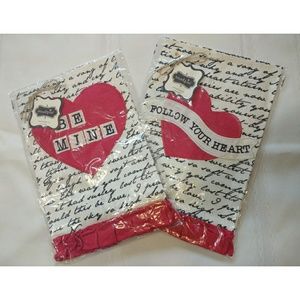 NWT Mud Pie Valentine's Day Tea Towels 2 Pieces